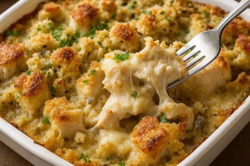dolly's chicken and stuffing casserole